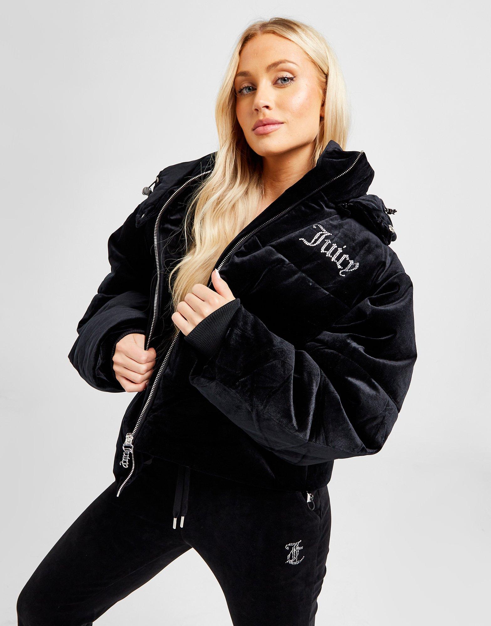 juicy couture diamante velour joggers black