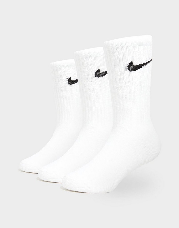 White Nike 3 Pack Crew Socks Junior | JD Sports UK