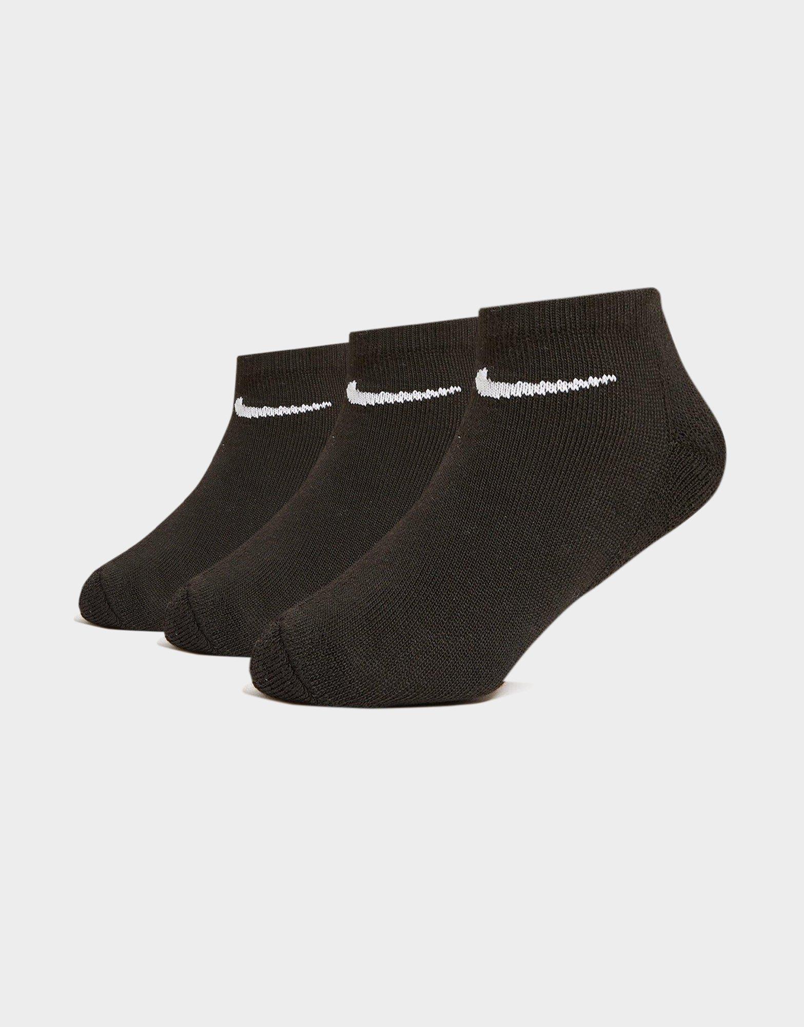 Black Nike 3 Pack Invisible Socks Junior JD Sports UK