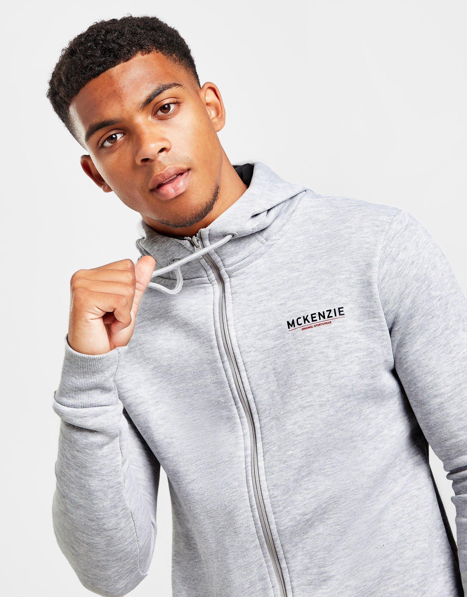 Grey McKenzie Essentials Zip Through Hoodie 2 JD Sports UK