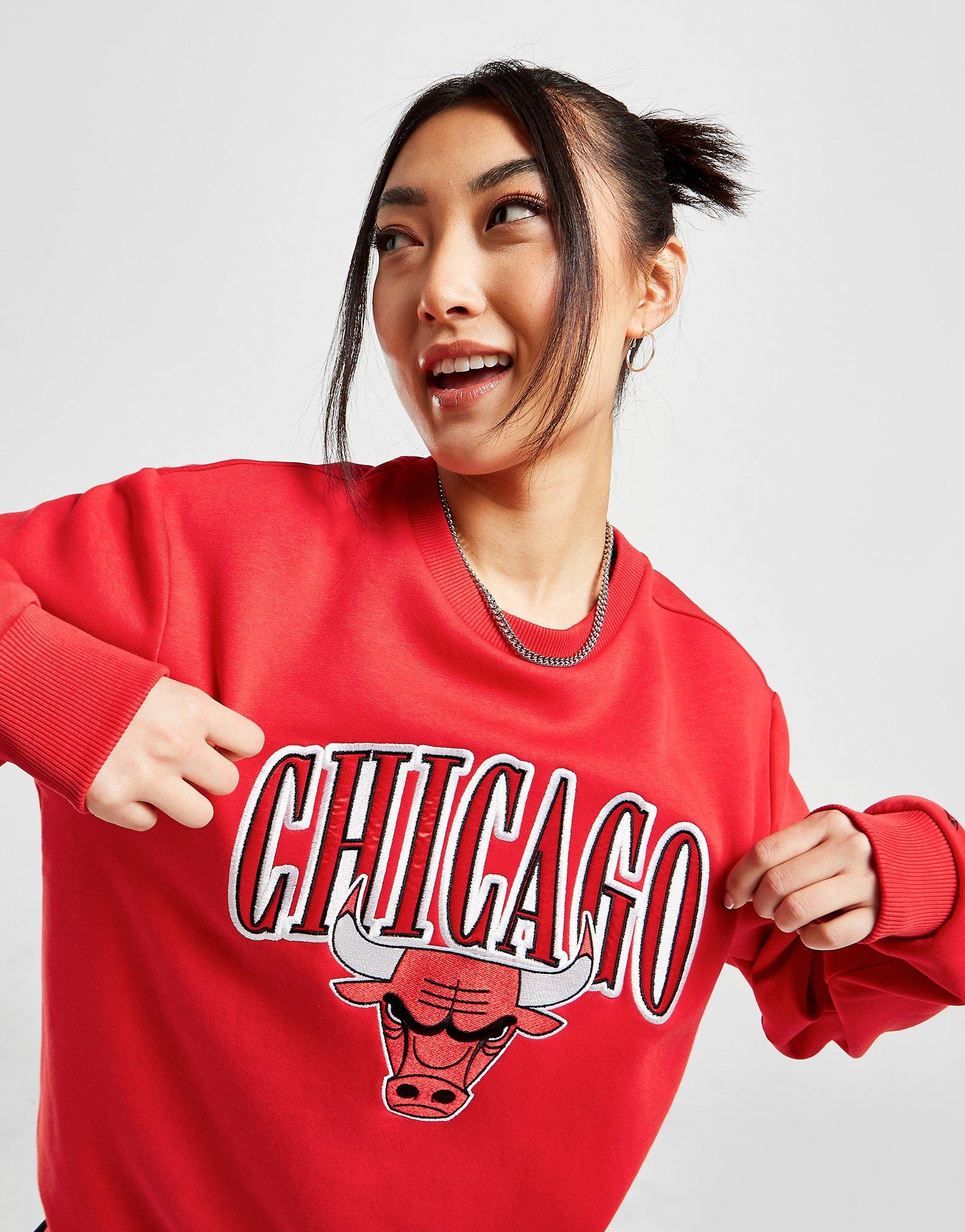 Chicago Print Crew Neck Short Sleeve T-shirt Red-S