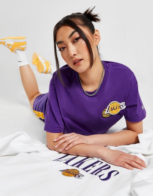 Purple New Era NBA Los Angeles Lakers Back Graphic T-Shirt | JD