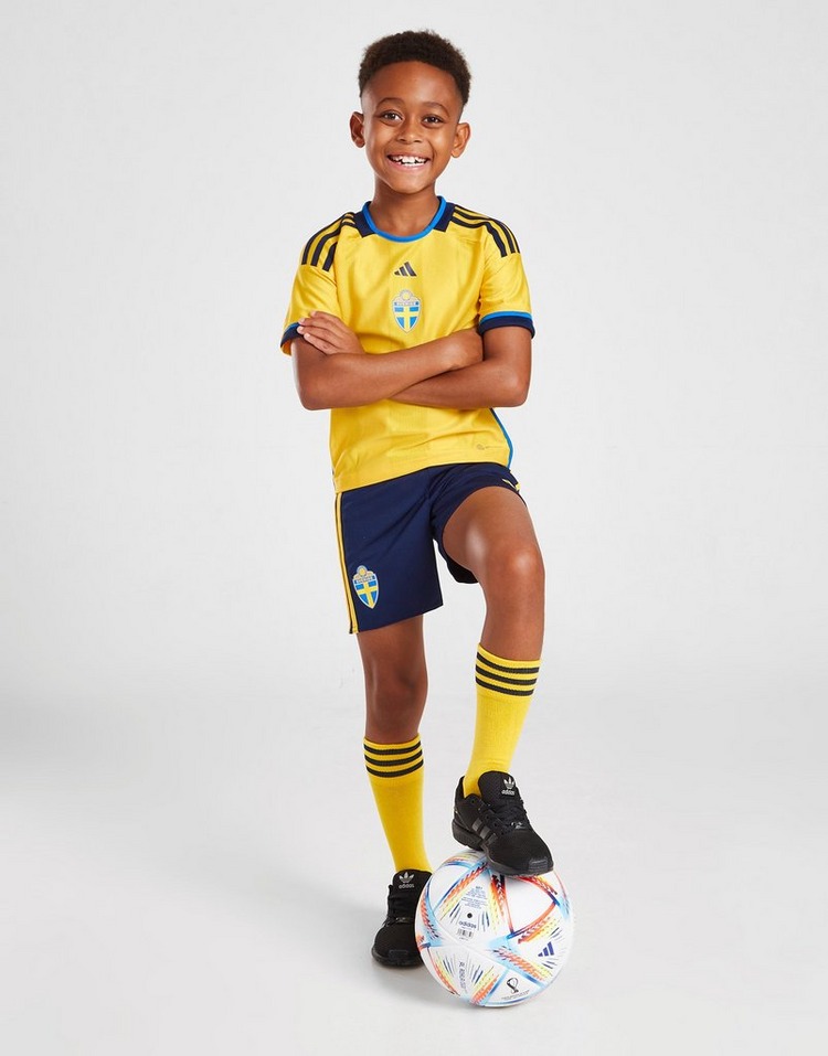 adidas Sweden 2022 Home Kit Children