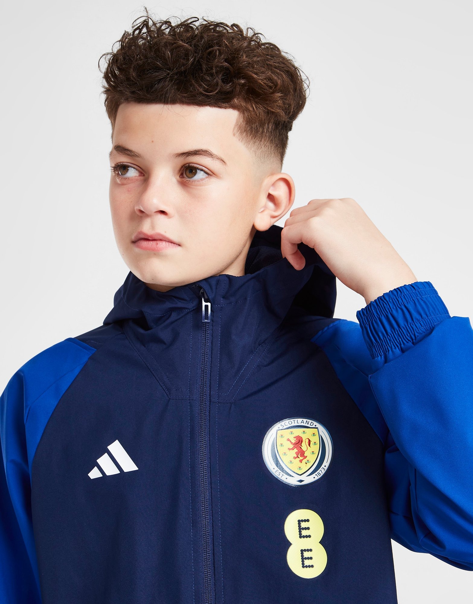 Blue adidas Scotland Tiro 23 AllWeather Jacket Junior JD Sports Global
