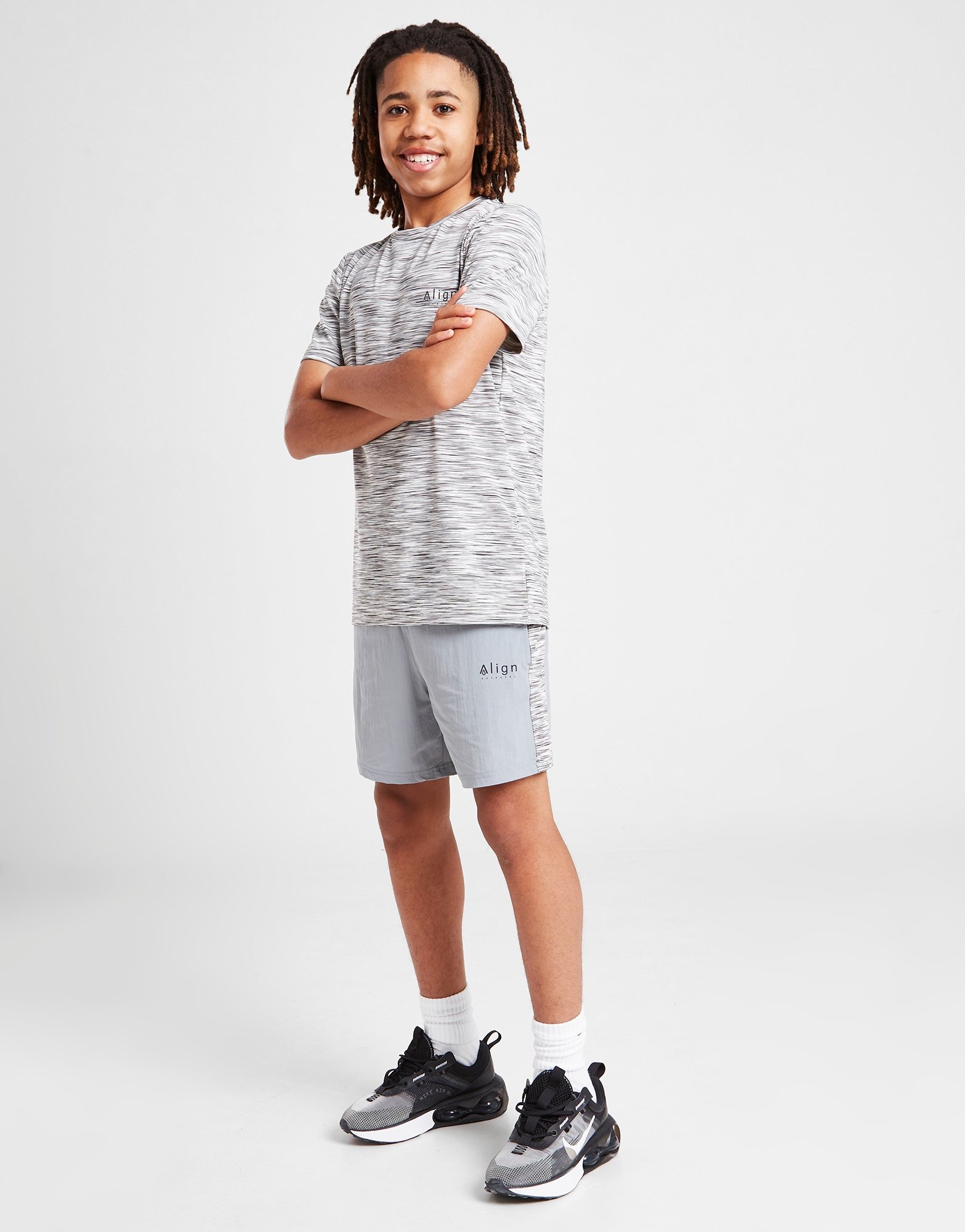 Grey Align Roll Twist Shorts Junior - JD Sports NZ