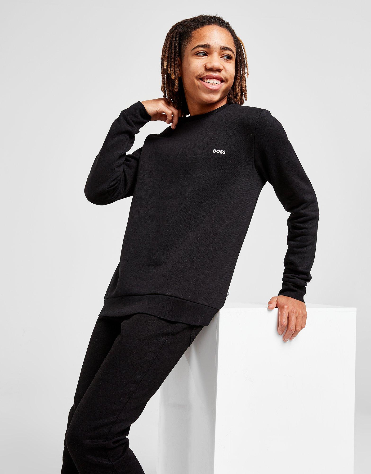 Black BOSS Small Logo Sweatshirt Junior | JD Sports Global