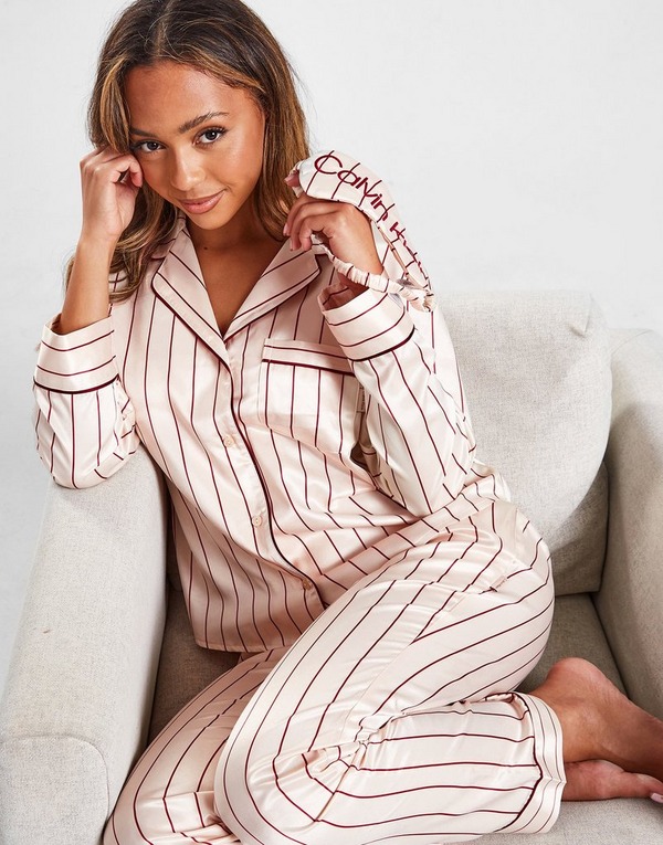 Calvin Klein Striped Long Sleeve Shirt/Pants Pyjama Set