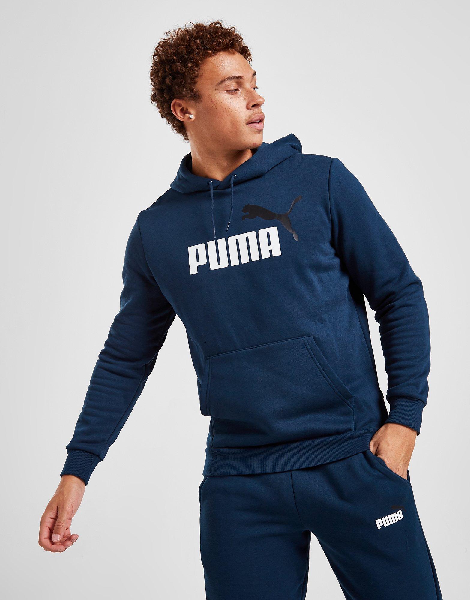 puma core logo overhead hoodie blue