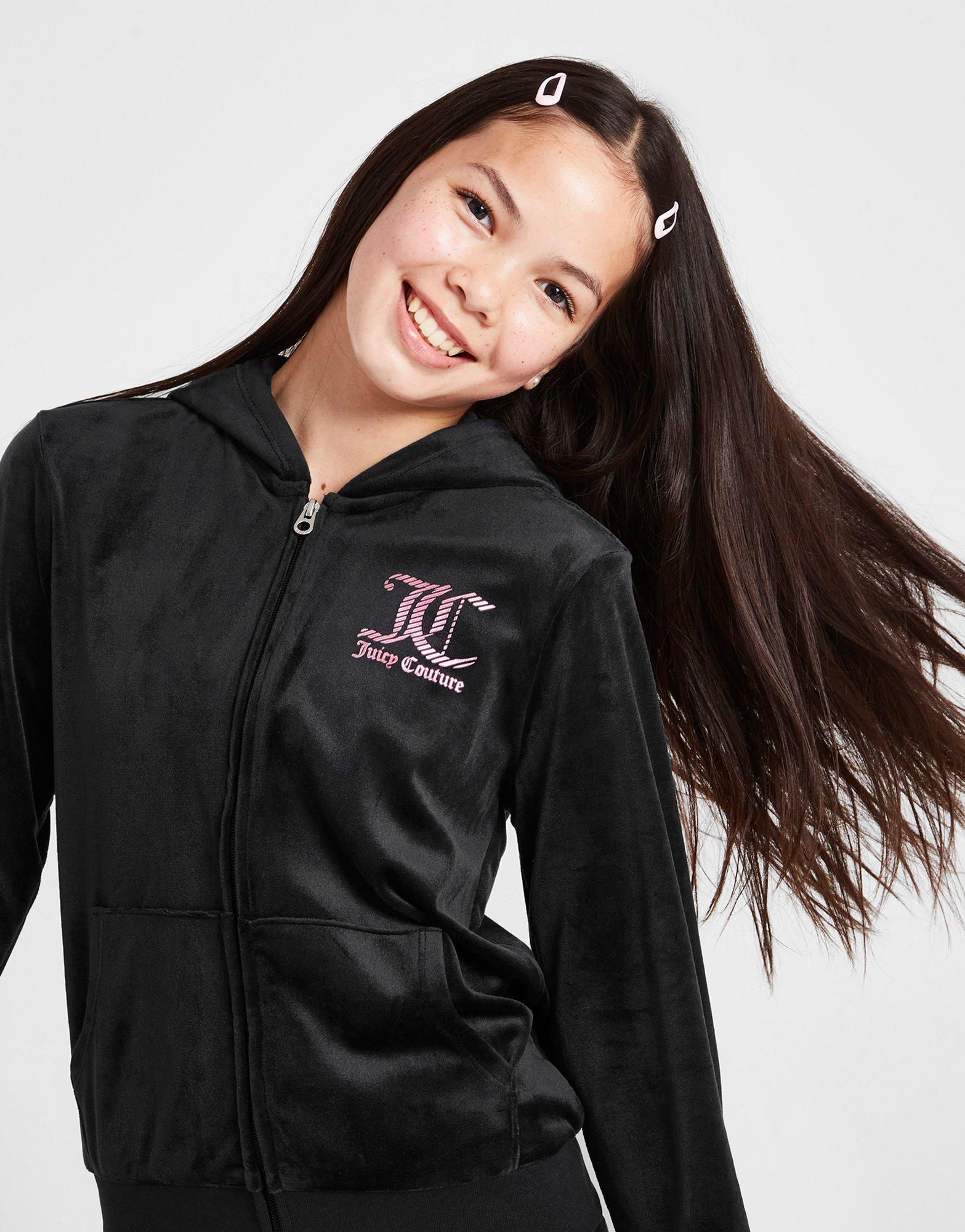 Juicy Couture Girls' Velour Full Zip Hooded Tracksuit Junior