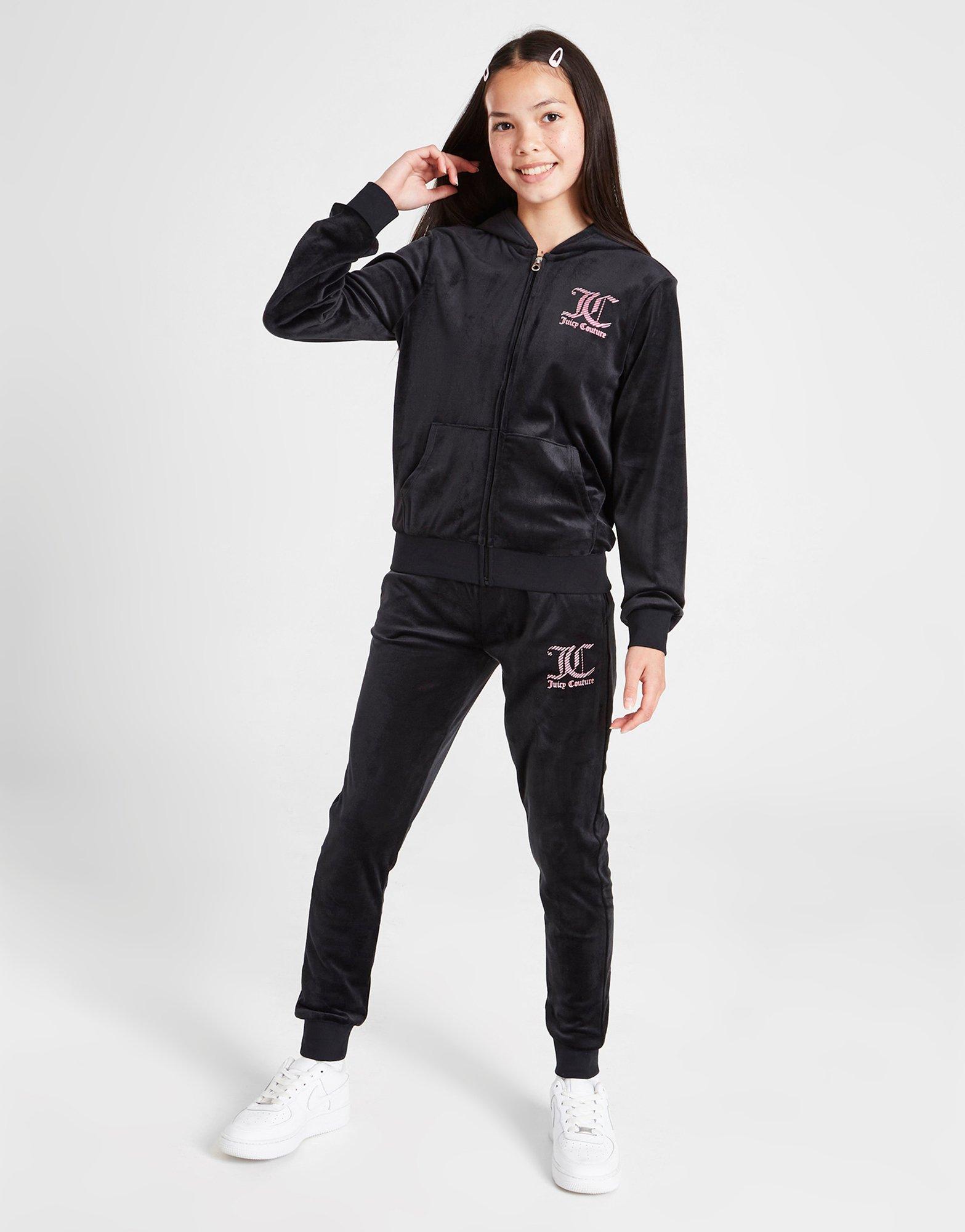 Juicy Couture Girls' Velour Full Zip Hooded Tracksuit Junior