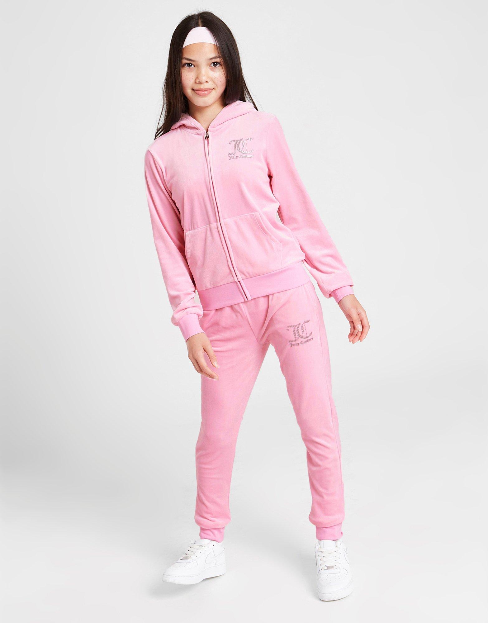 Juicy Couture Girls' Velour Full Zip Hooded Tracksuit Junior