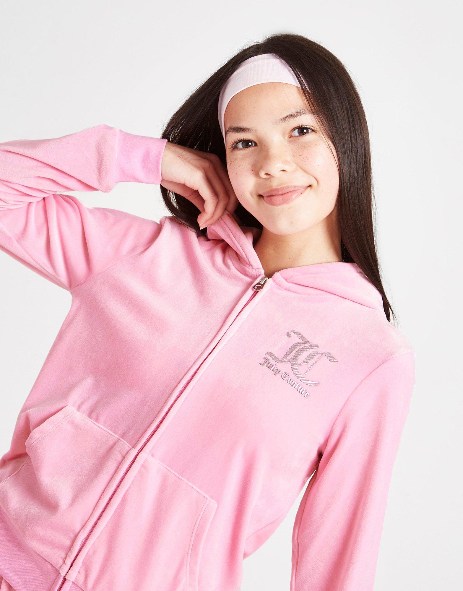 Juicy Couture Girls' Velour Full Zip Hooded Tracksuit Junior