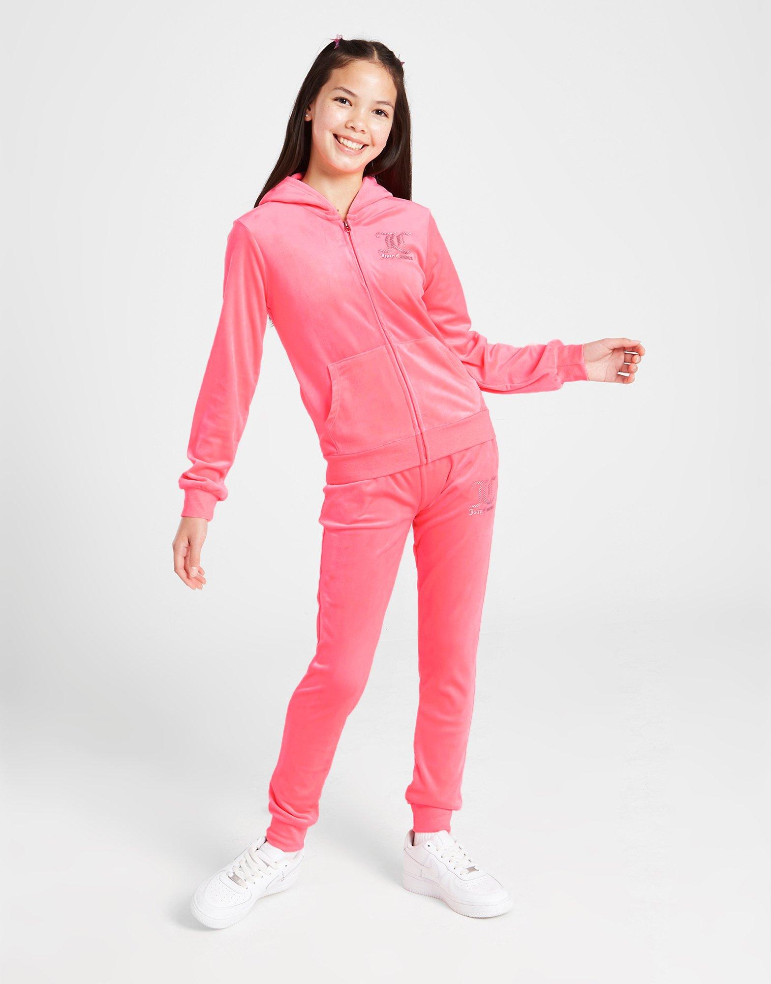 Juicy Couture Girls' Velour Full Zip Hooded Tracksuit Junior