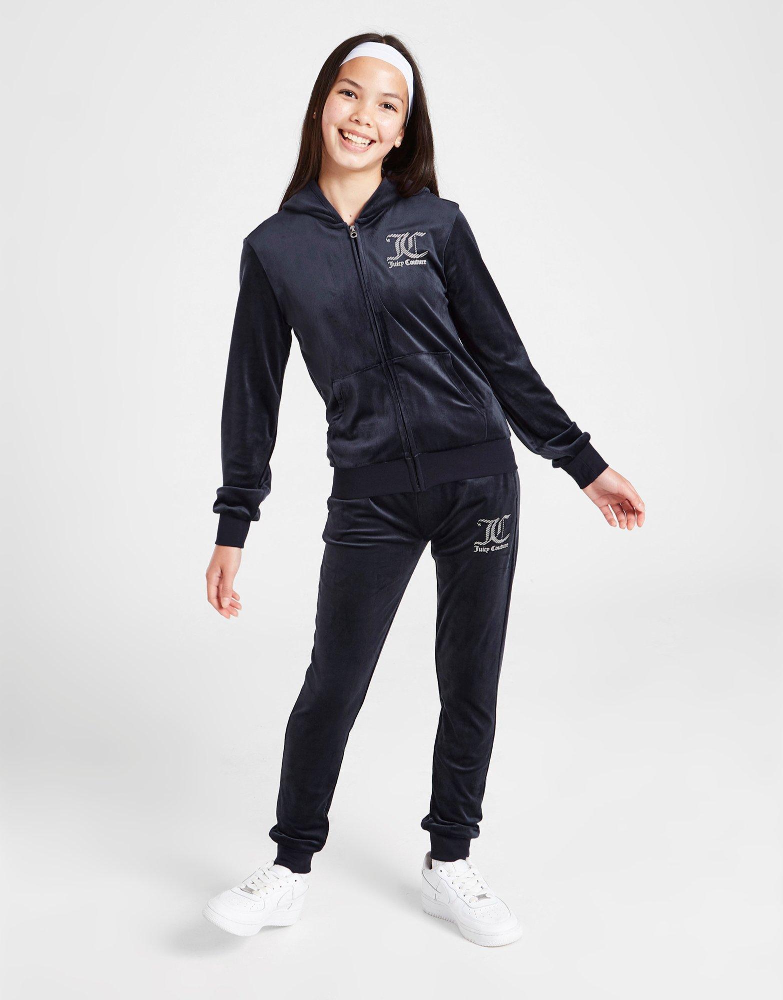 Juicy Couture Girls' Velour Full Zip Hooded Tracksuit Junior