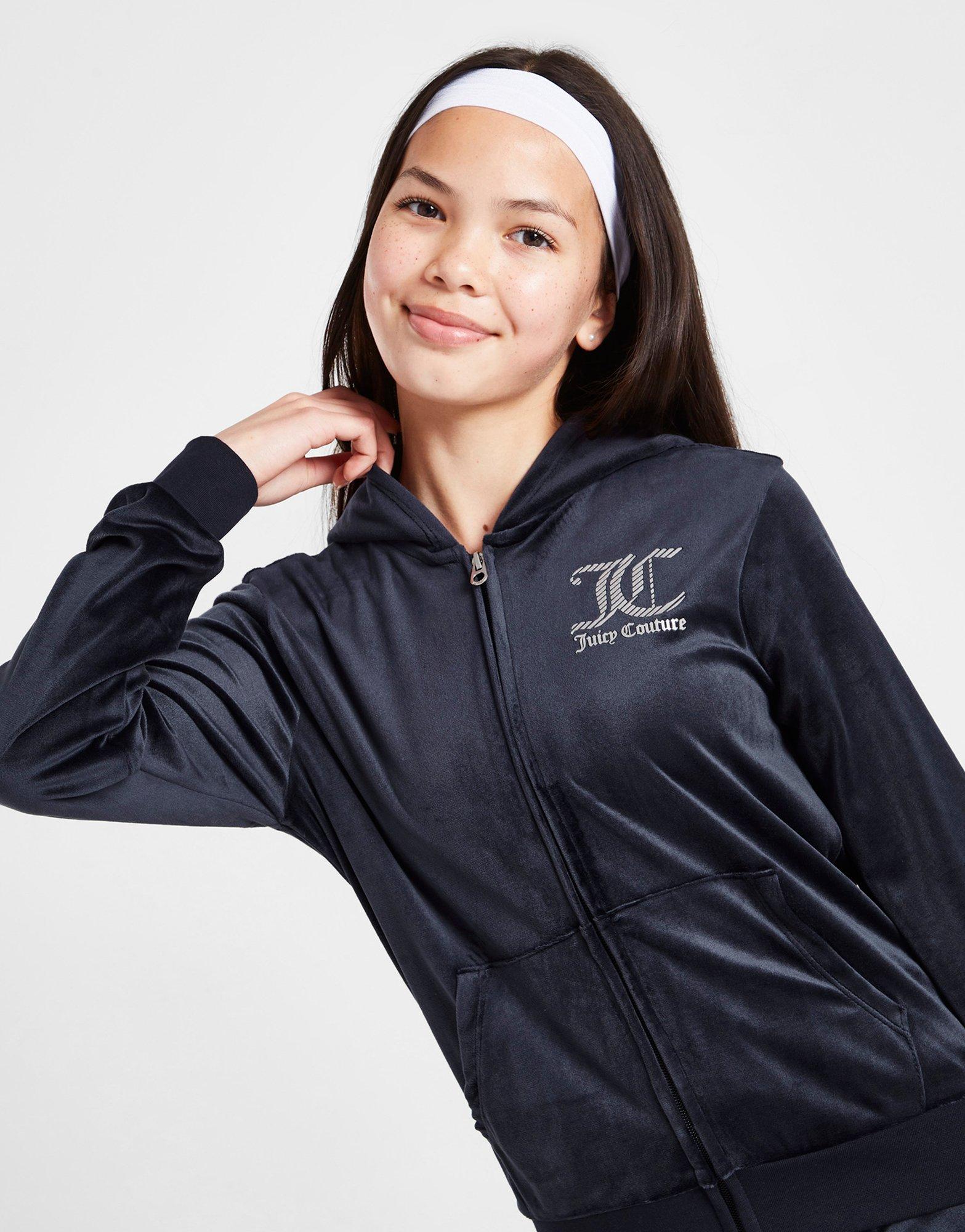 Juicy Couture Girls' Velour Full Zip Hooded Tracksuit Junior