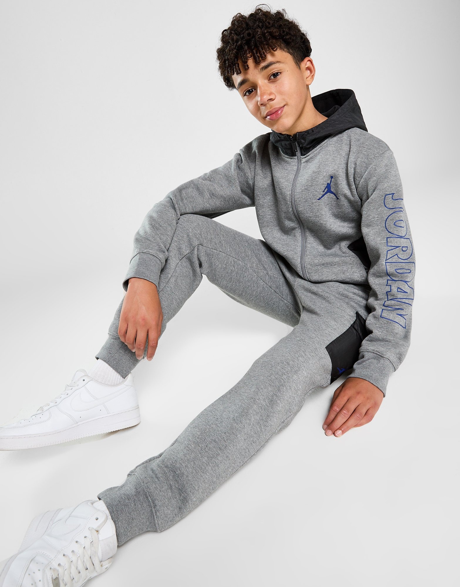 Jordan Ensemble de survêtement Woven Overlay Fleece Junior Gris