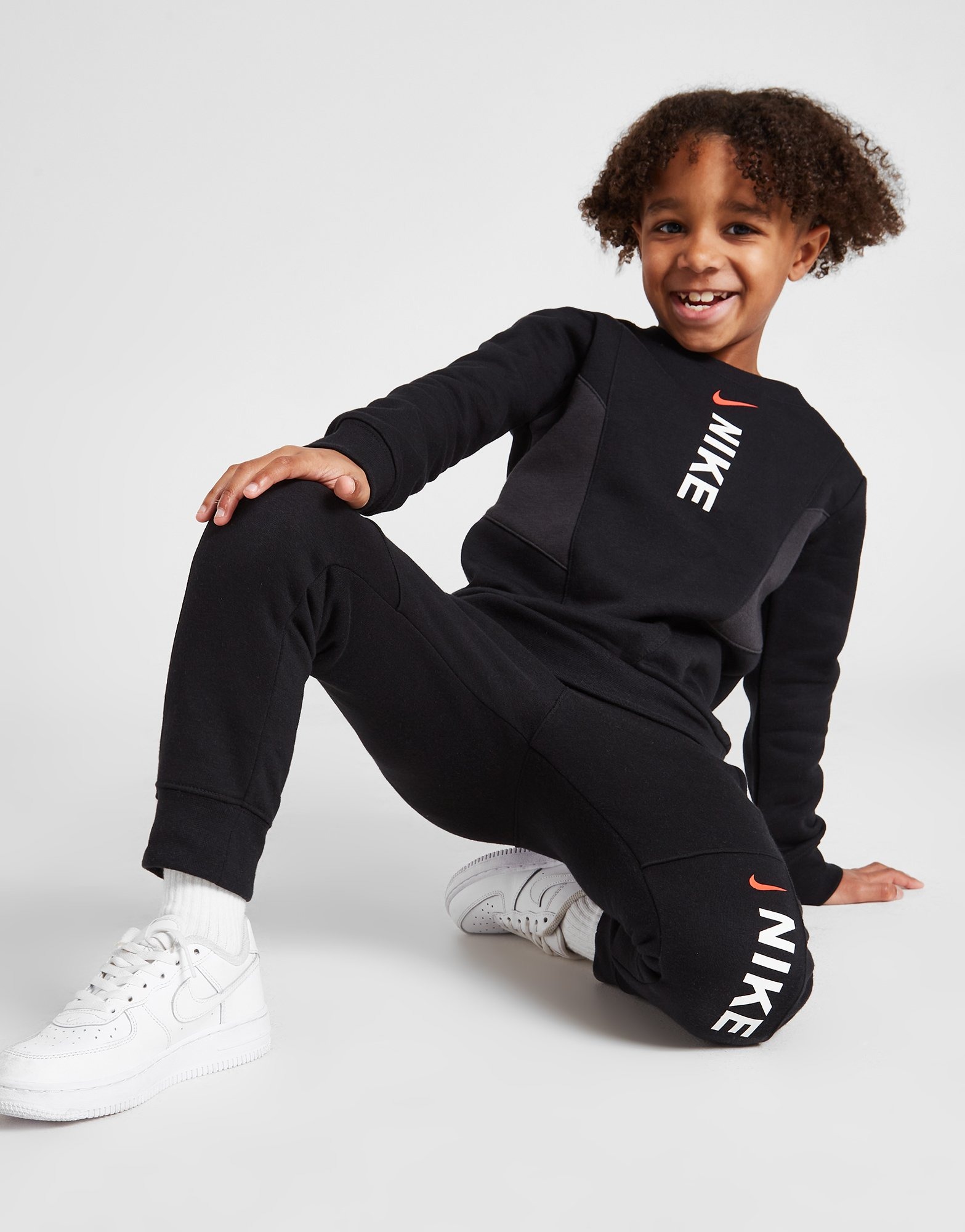Buy Black Nike Hybrid Crew Tracksuit Children