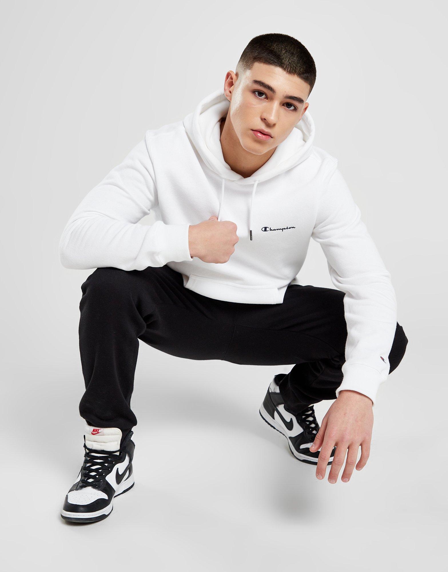 White Champion Script Logo Core Hoodie - JD Sports Global