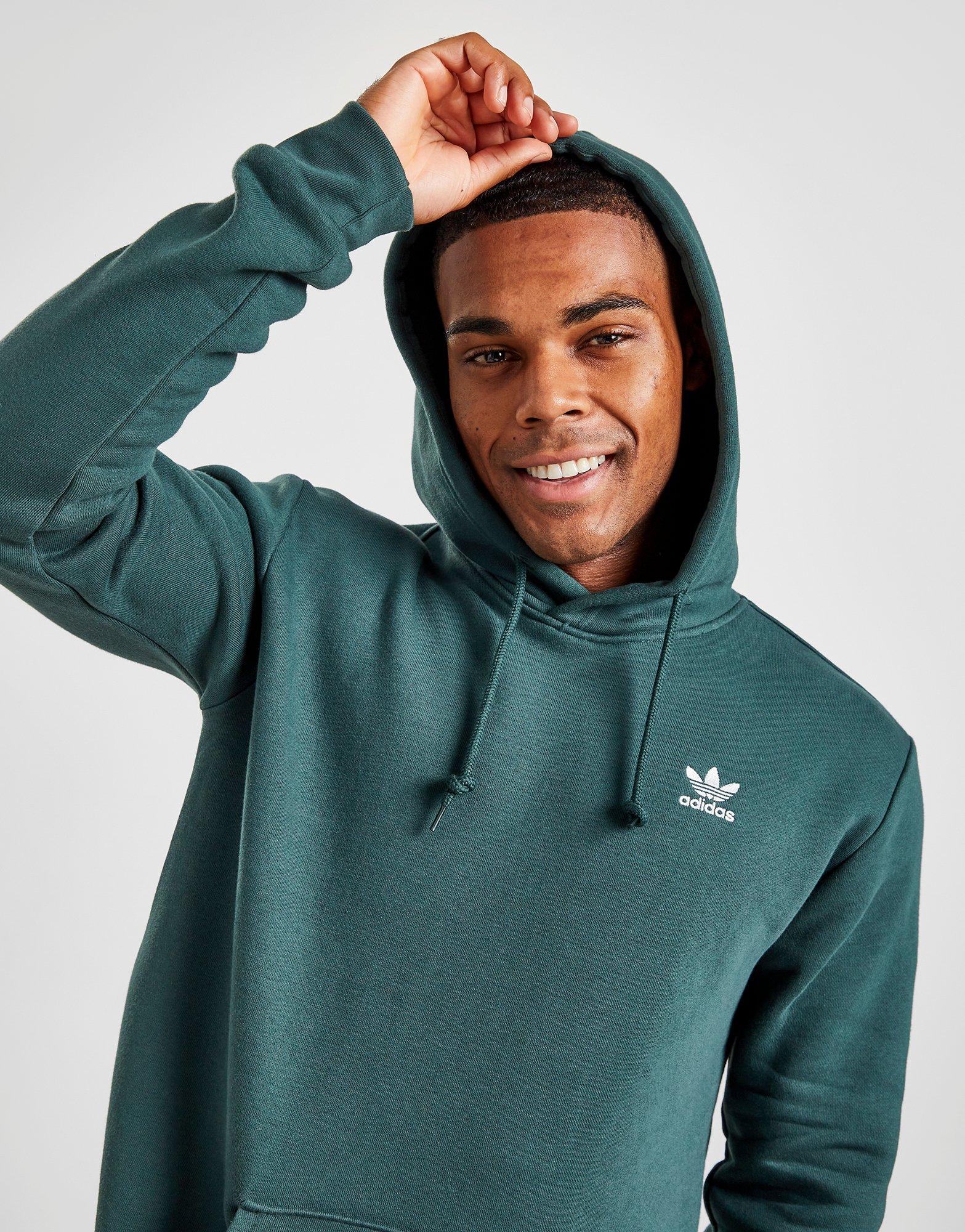 Adidas originals essentials discount hoodie in forest green