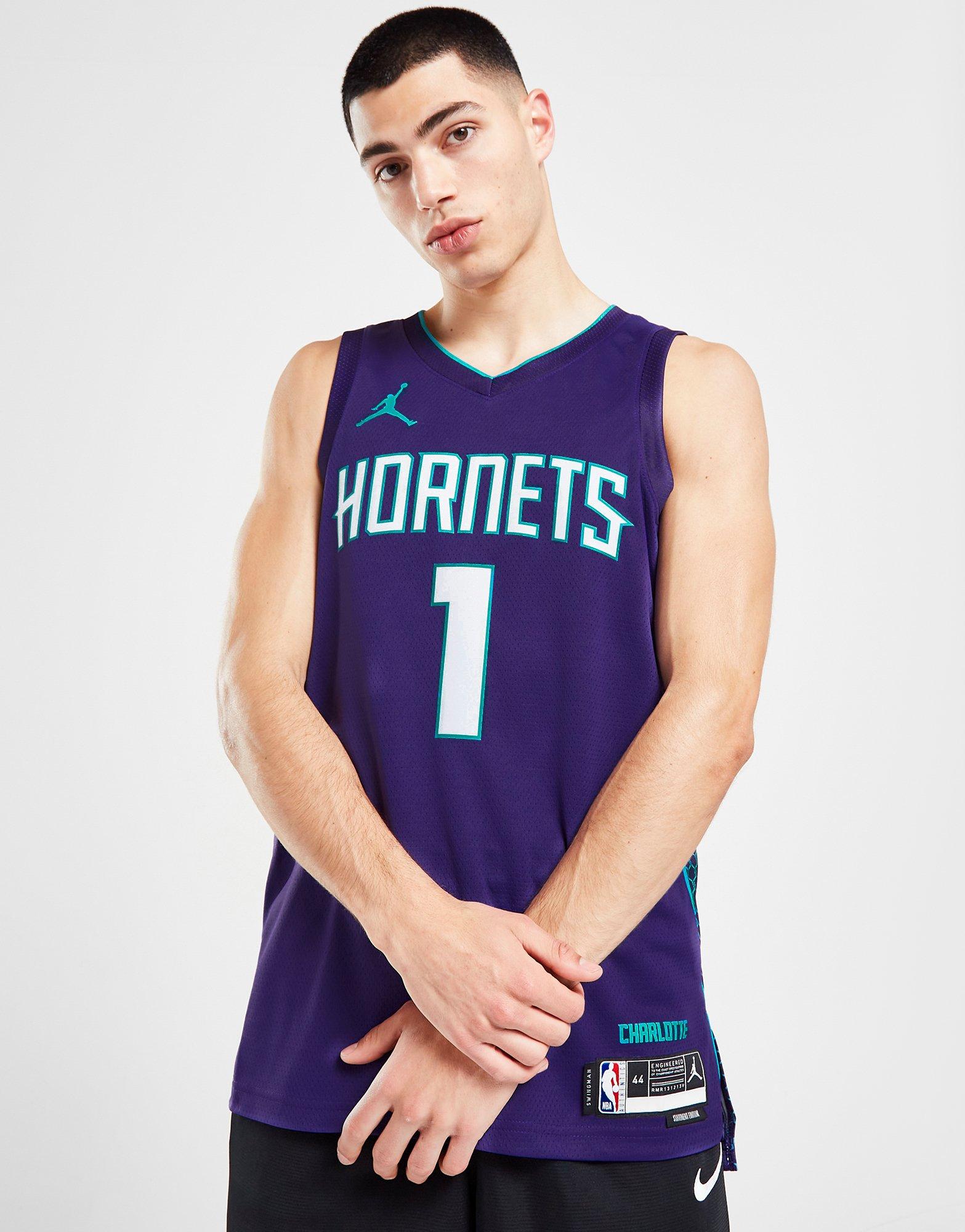 Blue Jordan NBA Charlotte Hornets Ball #1 Swingman Jersey