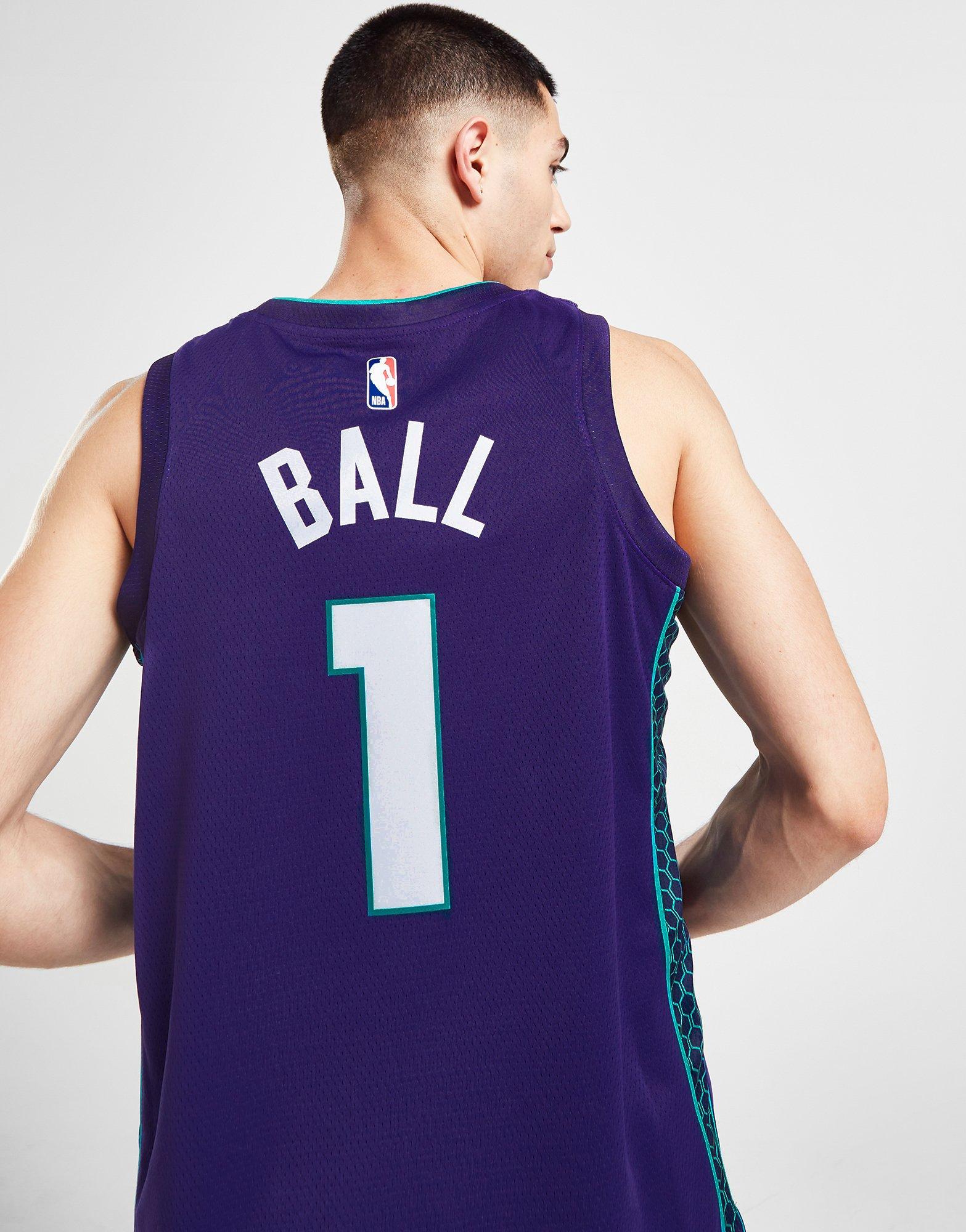 Blue Jordan NBA Charlotte Hornets Ball #1 Swingman Jersey