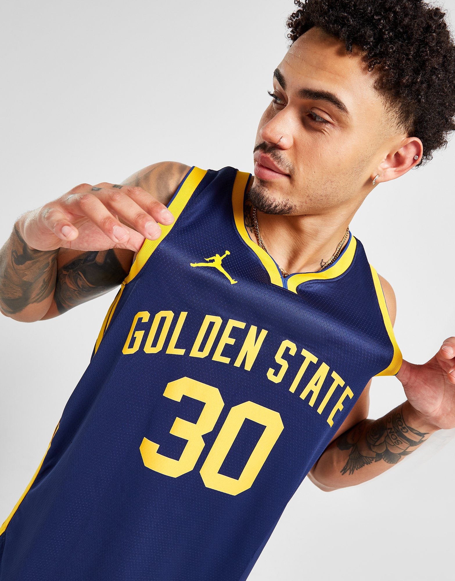 Authentic Nike Golden State Warriors Practice Tee Tank Top NBA Jersey