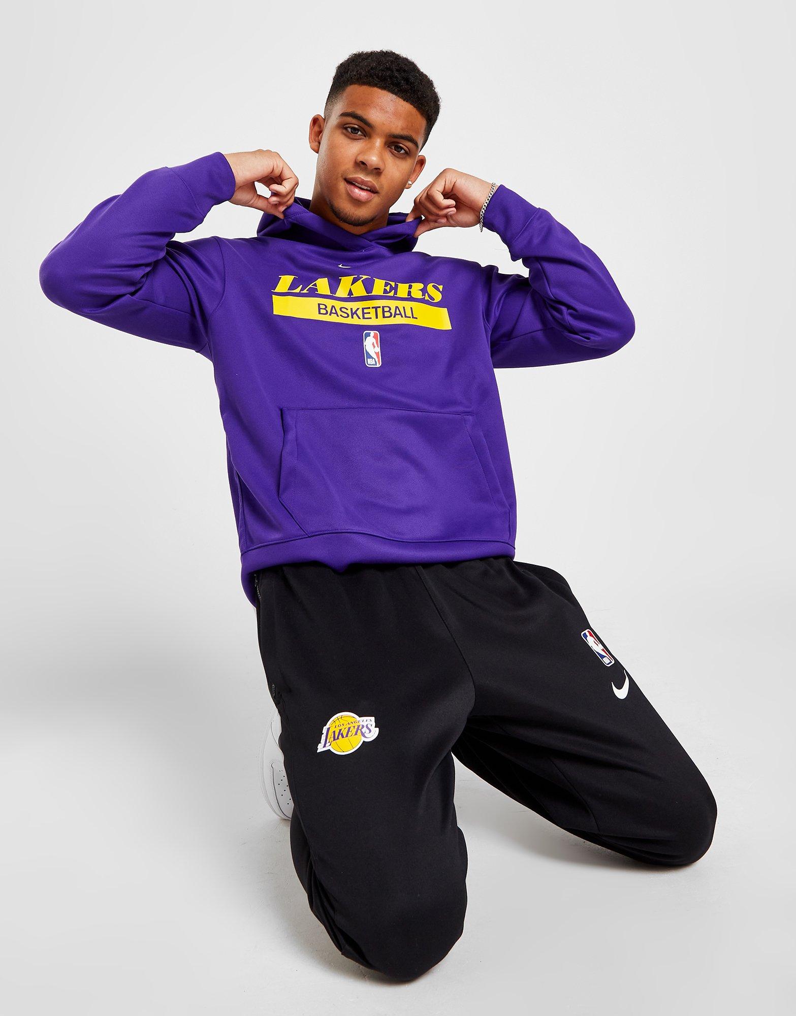 Nike Los Angeles Lakers Spotlight Dri-FIT NBA Pullover Hoodie Black - BLACK