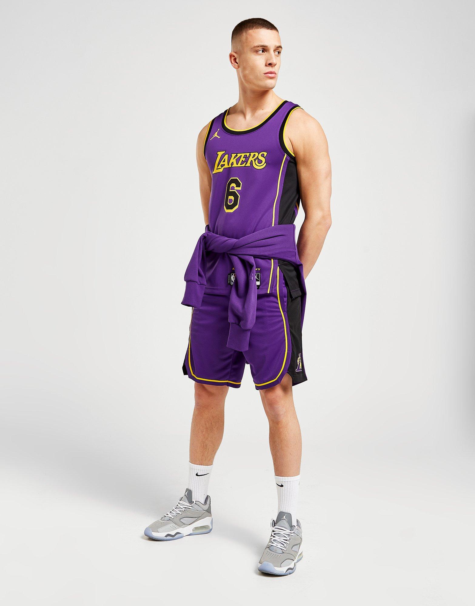 Los Angeles Lakers Dri-FIT Play Shorts - Purple - Throwback