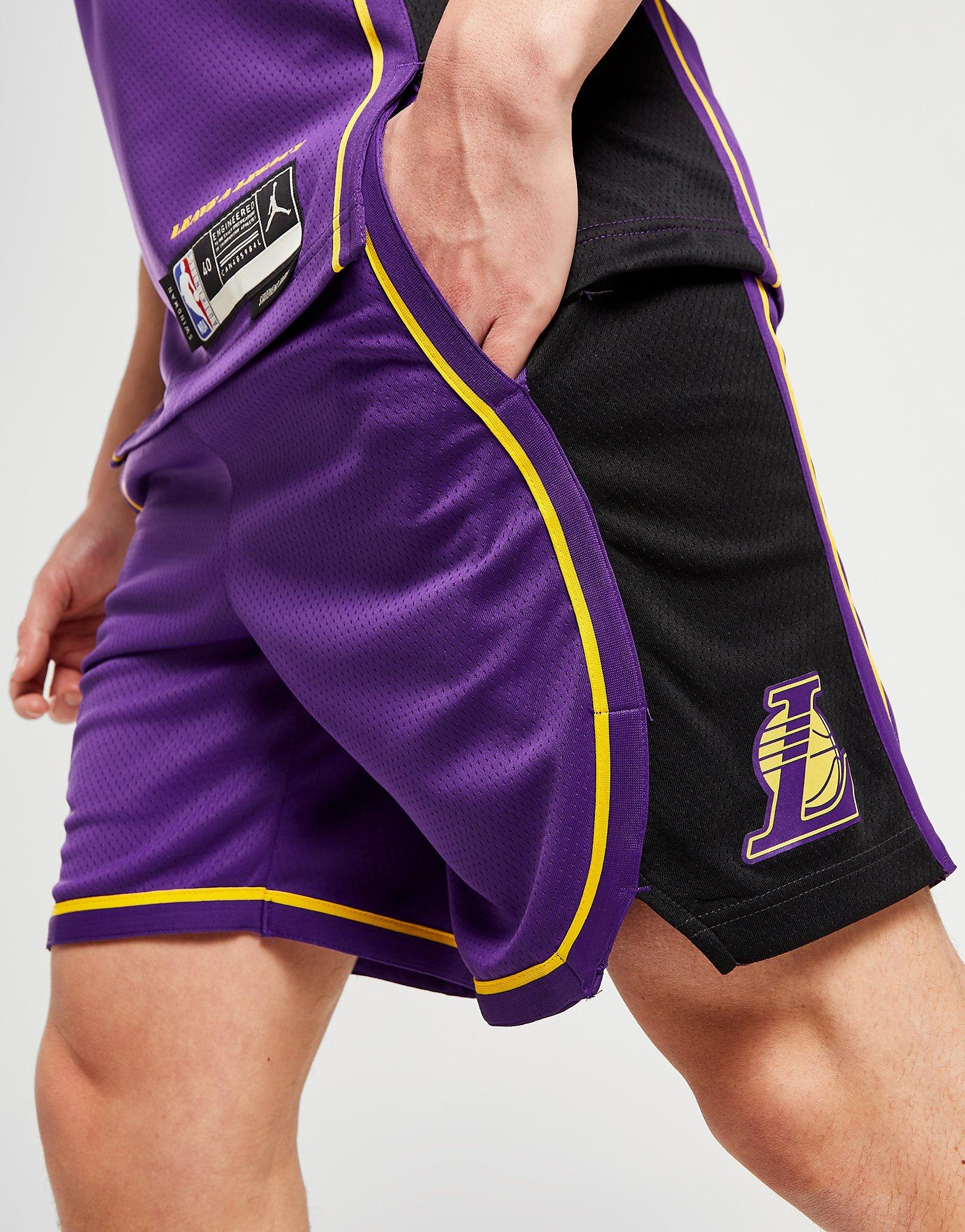 Los Angeles Lakers Icon Edition Men's Nike NBA Swingman Shorts.