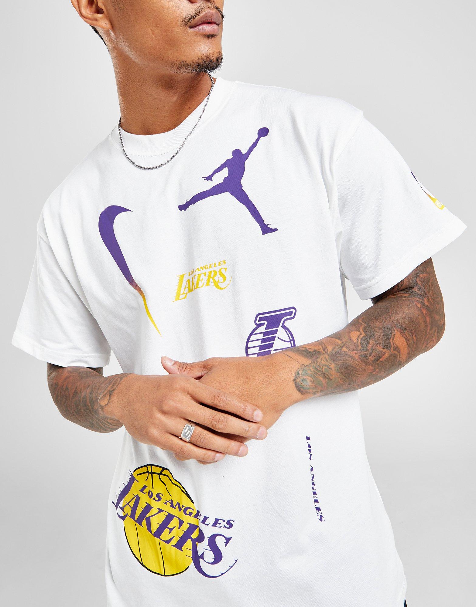 NBA Lakers White Cotton T-shirt #24-CS,Lakers