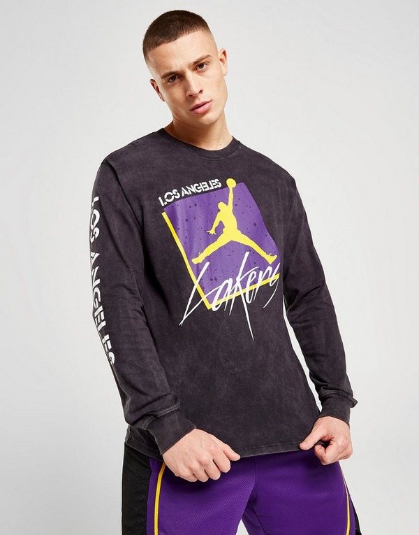 Black Jordan NBA LA Lakers Max90 Long Sleeve T-Shirt - JD Sports