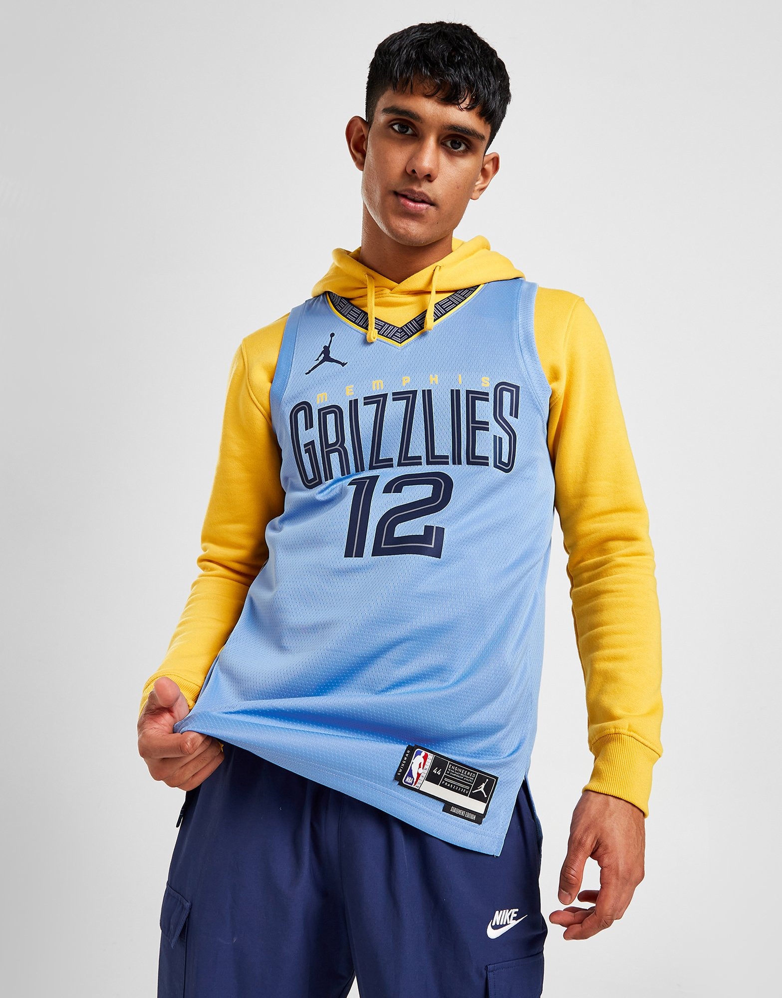 Nike Men's Memphis Grizzlies Blue Ja Morant #12 Dri-Fit Swingman Jersey, Small