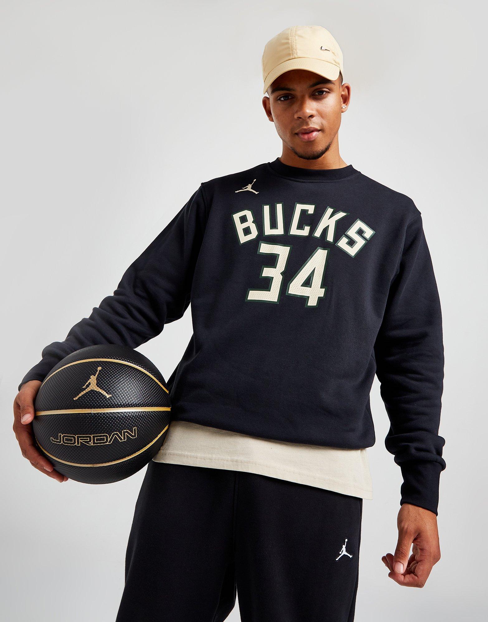 Black Jordan NBA Milwaukee Bucks Antetokounmpo #34 Sweatshirt - JD Sports  Global