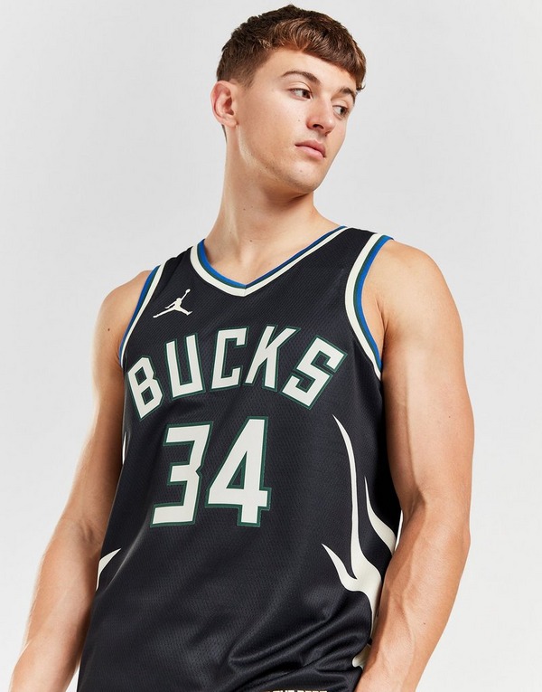 Black Jordan NBA Milwaukee Bucks Antetokounmpo #34 Jersey - JD Sports Global