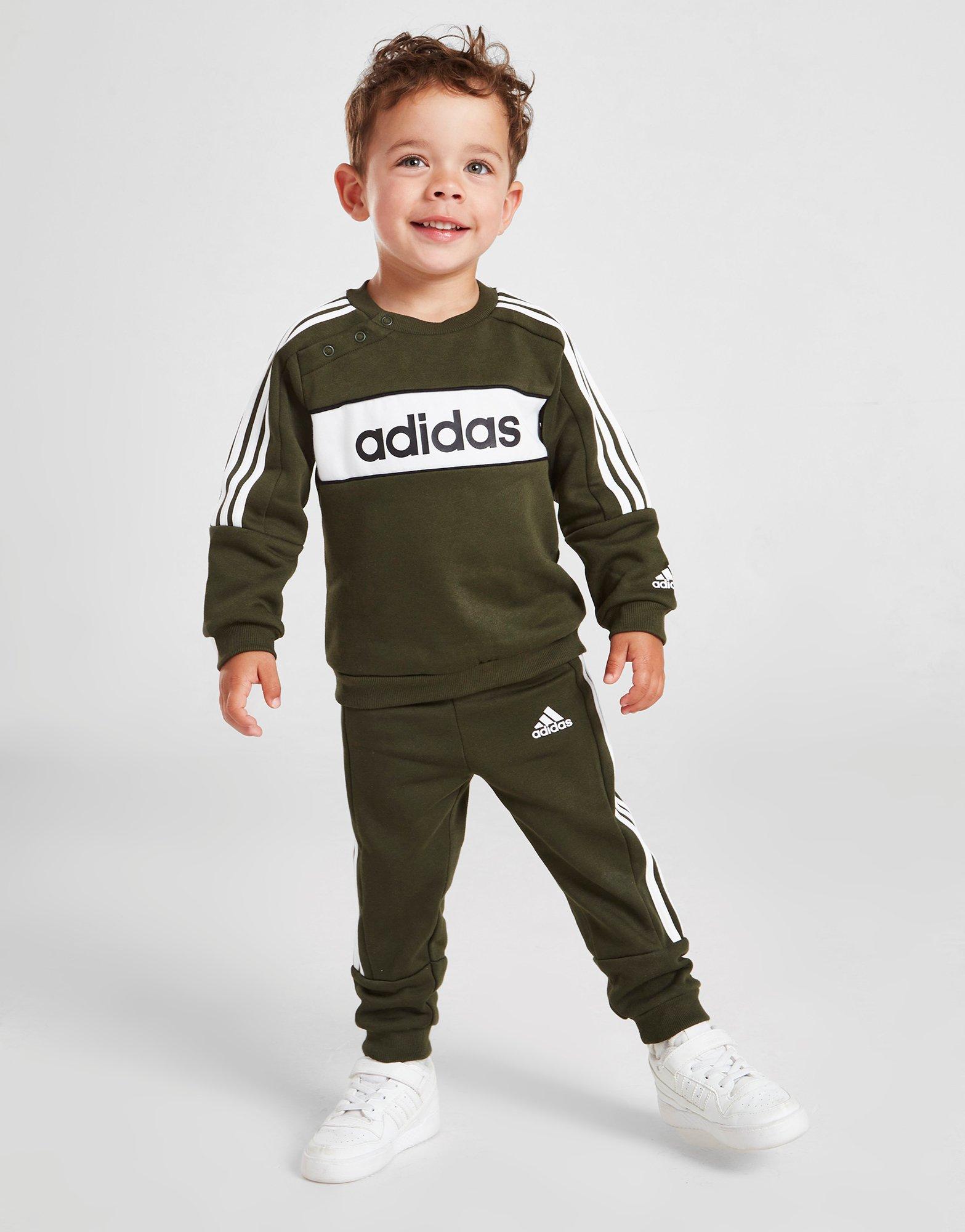 Green adidas Linear Logo Essential Tracksuit Infant - JD Sports Ireland