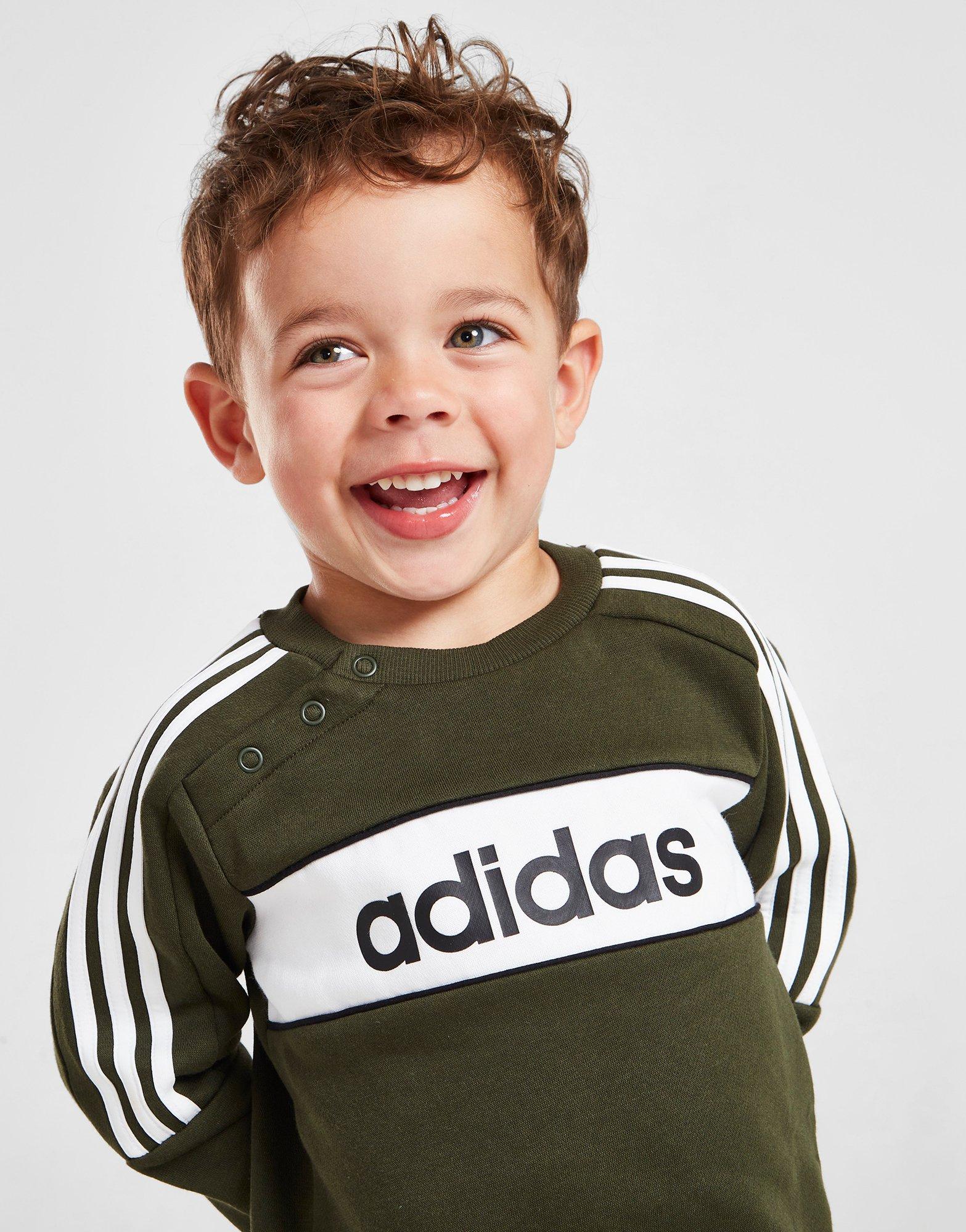 Green adidas Linear Logo Essential Tracksuit Infant - JD Sports Ireland