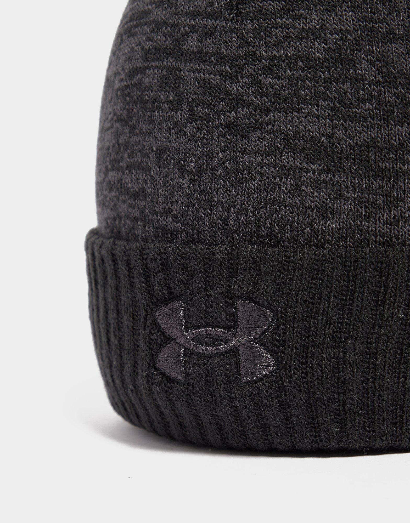 Black Under Armour Logo Pom Beanie Hat - JD Sports Global