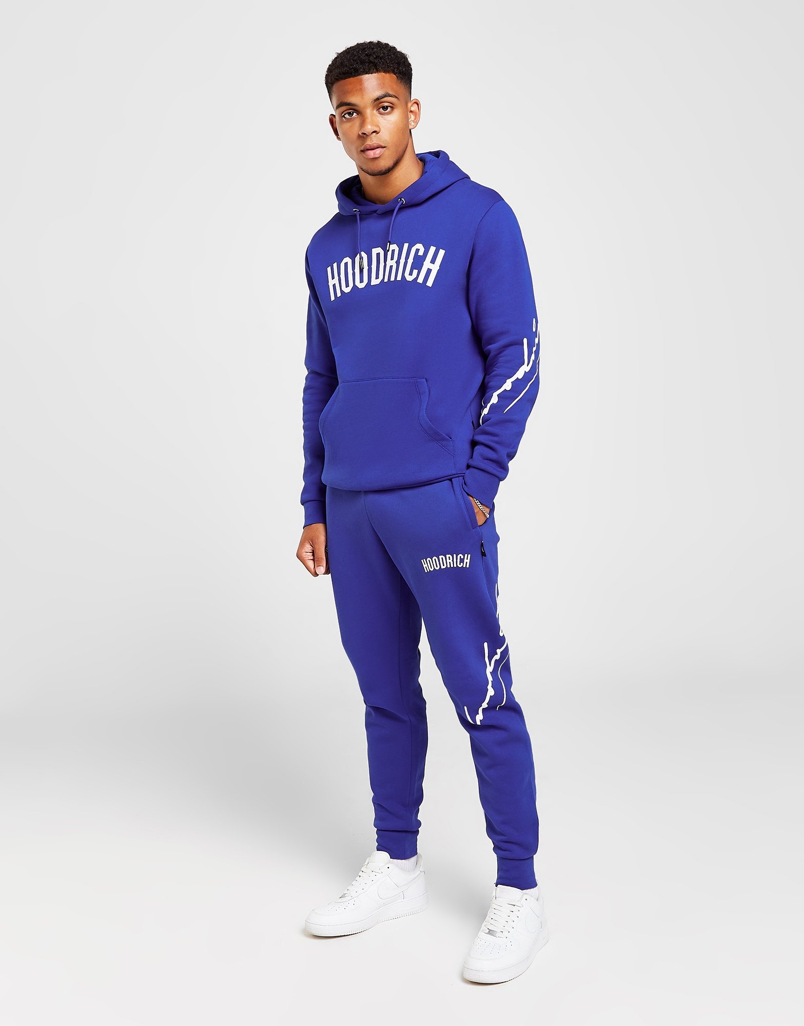 hoodrich tracksuit black and blue