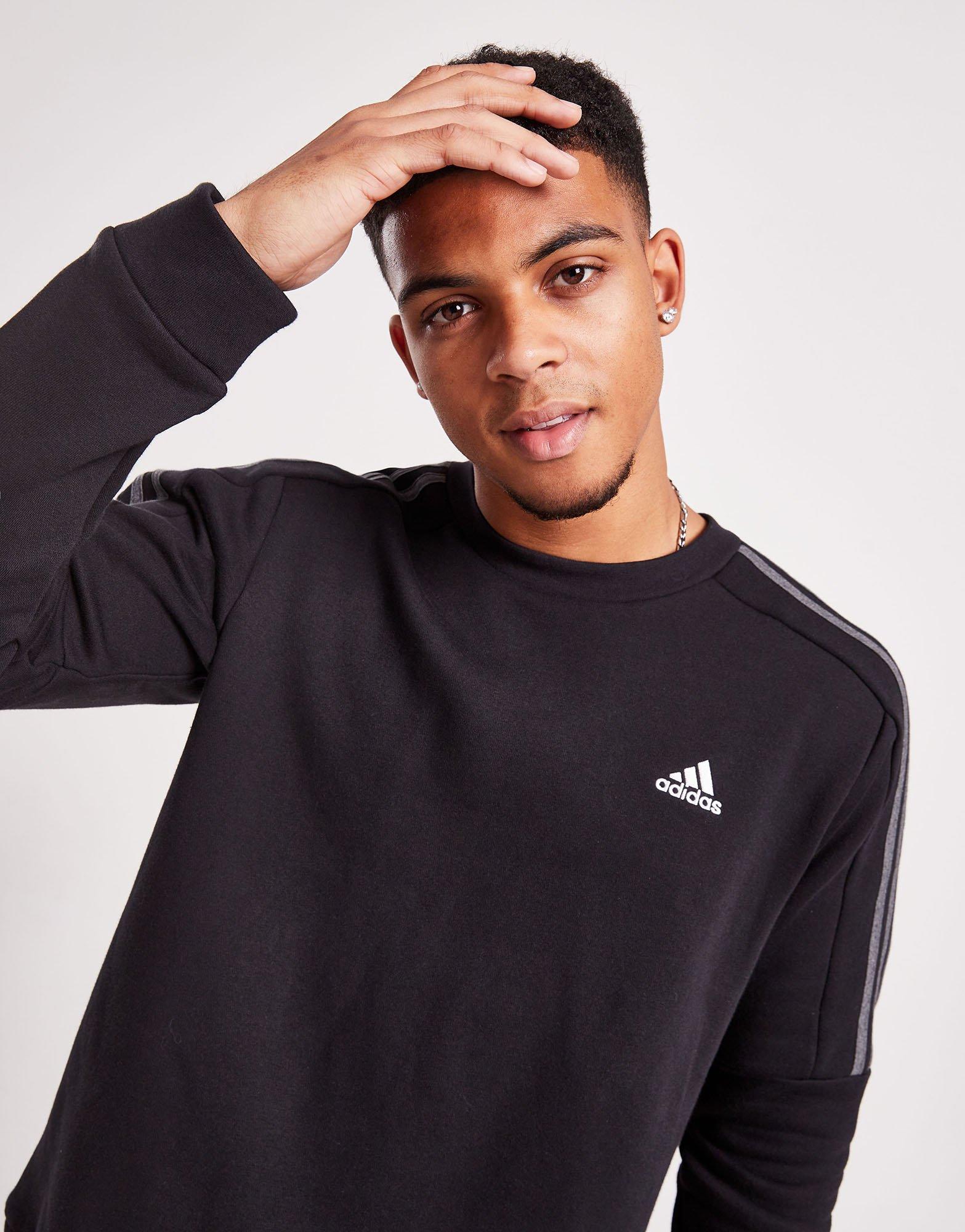 Black adidas crew neck jumper sale