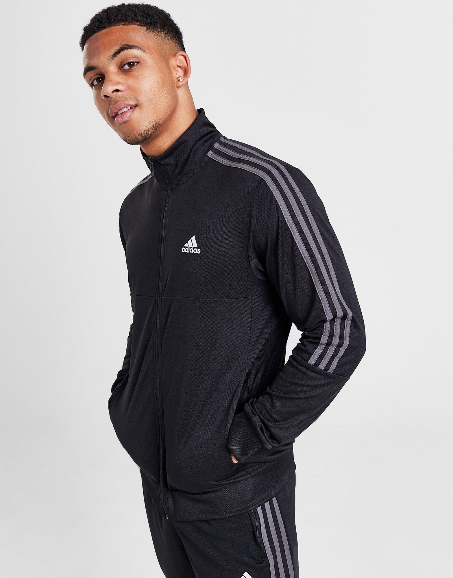 Black adidas 3-Stripes Essential Tracksuit - JD Sports Global