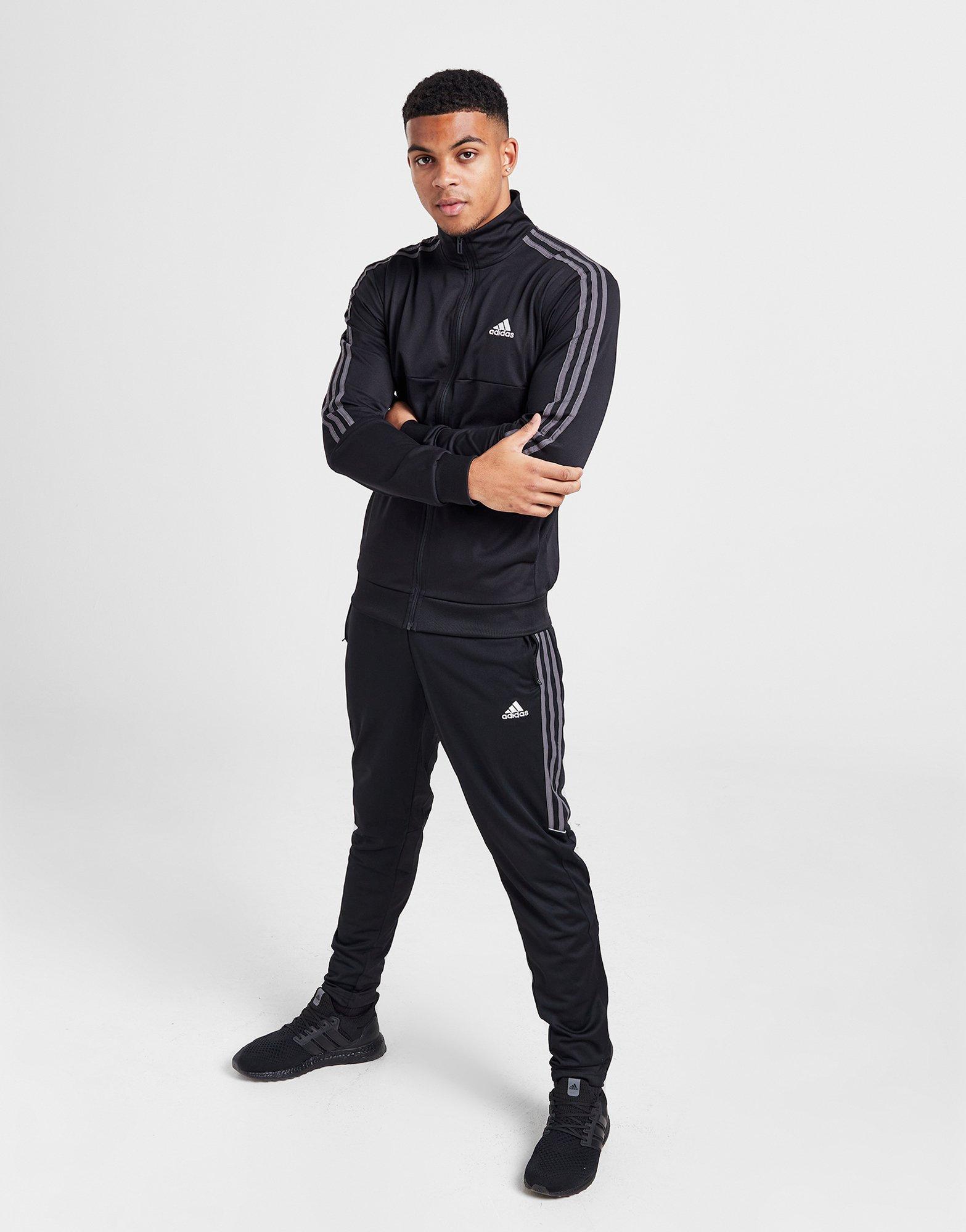 Black adidas 3-Stripes Essential Tracksuit - JD Sports Global