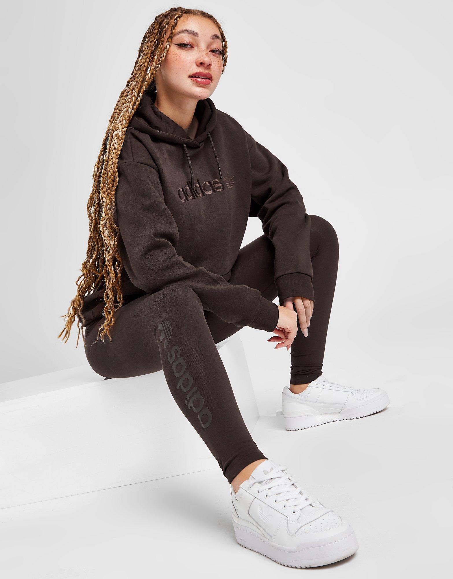 Brown adidas Originals Embroidered Leggings