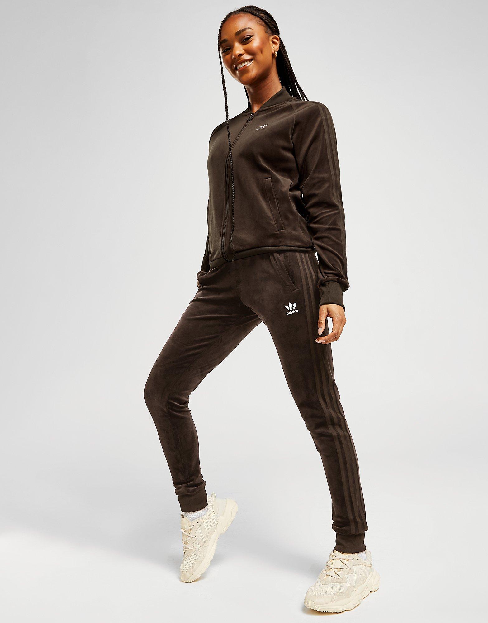 adidas velvet tracksuit womens black