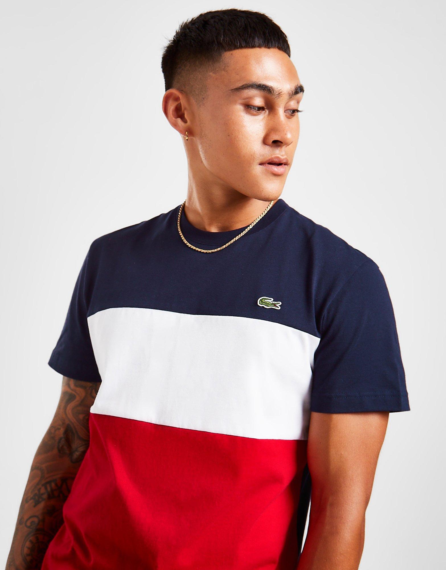Blue Lacoste Colour Block T-Shirt | JD Sports UK