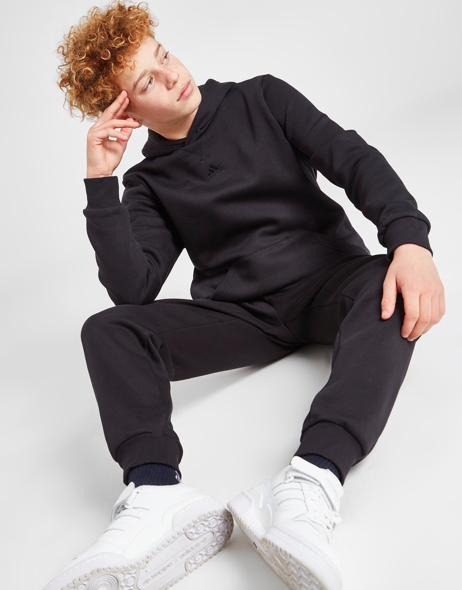 Black adidas Core Fleece Tracksuit Junior JD Sports NZ