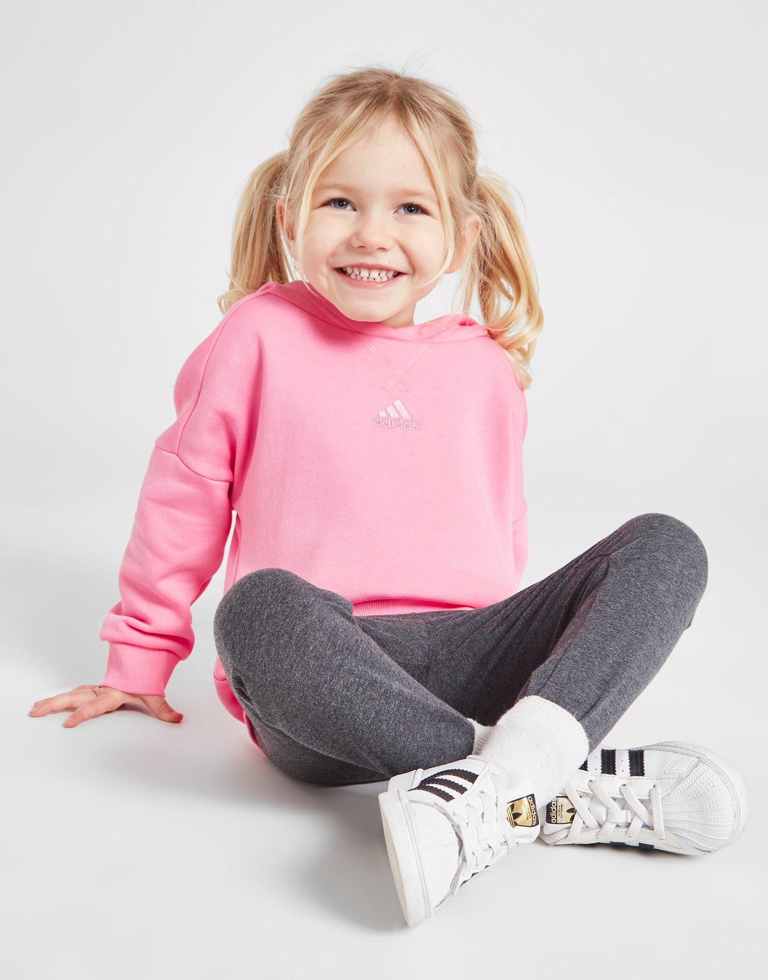 Pink adidas Badge Of Sport Hoodie/Leggings Set Danmark