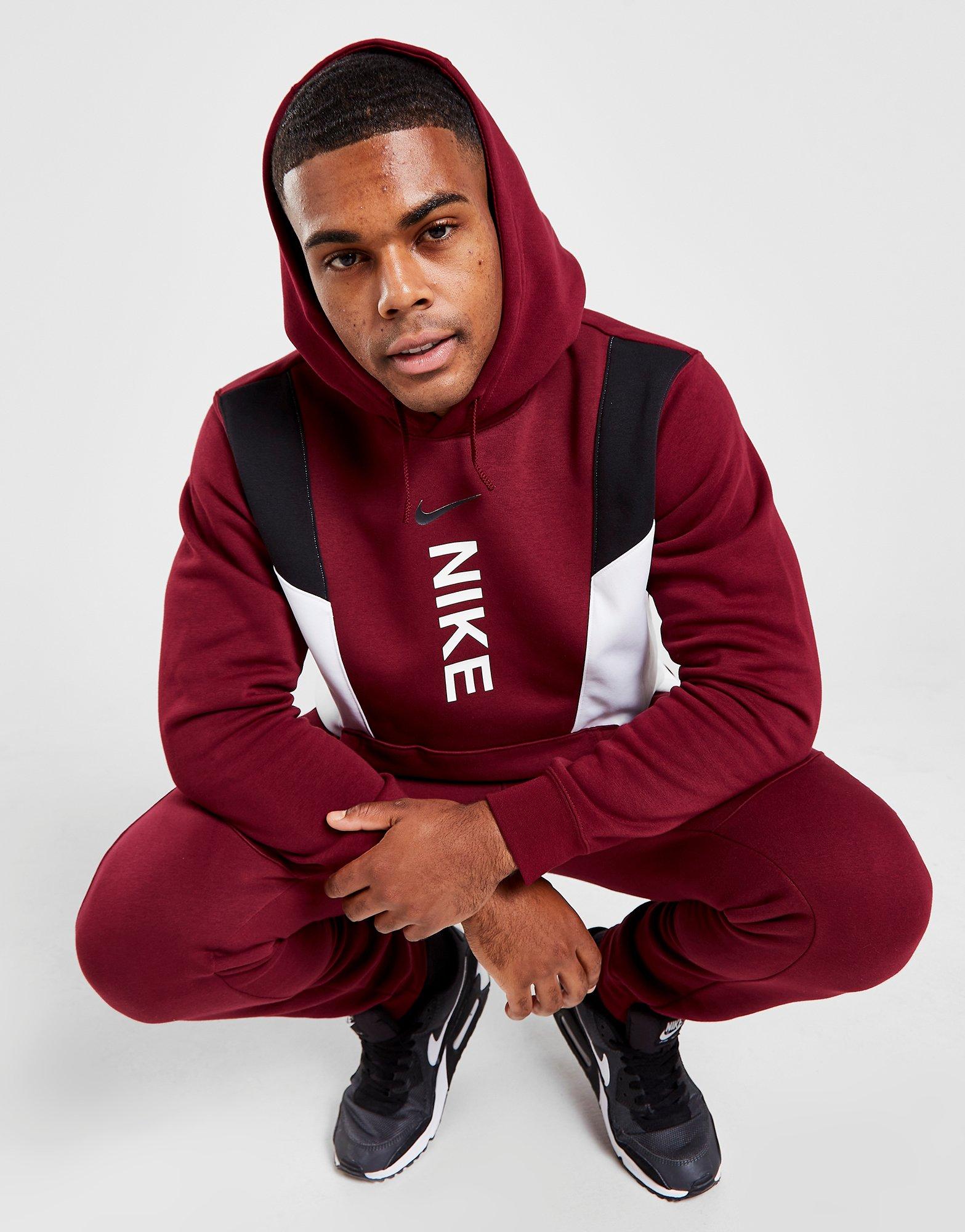 Red Nike Hybrid Overhead Hoodie | JD 