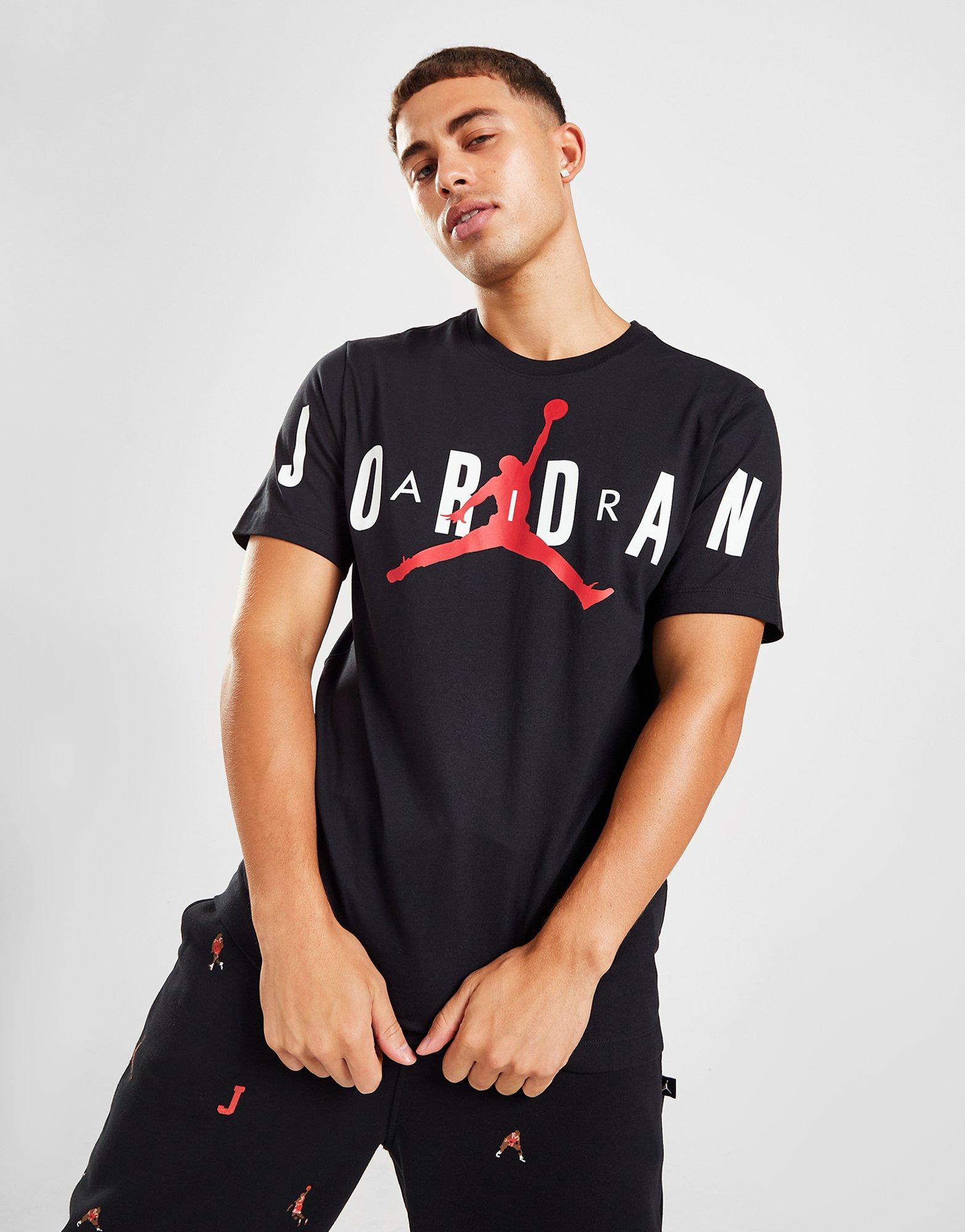 Jordan M J JD AIR STRETCH SS CREW - Camiseta estampada - black/white/negro  