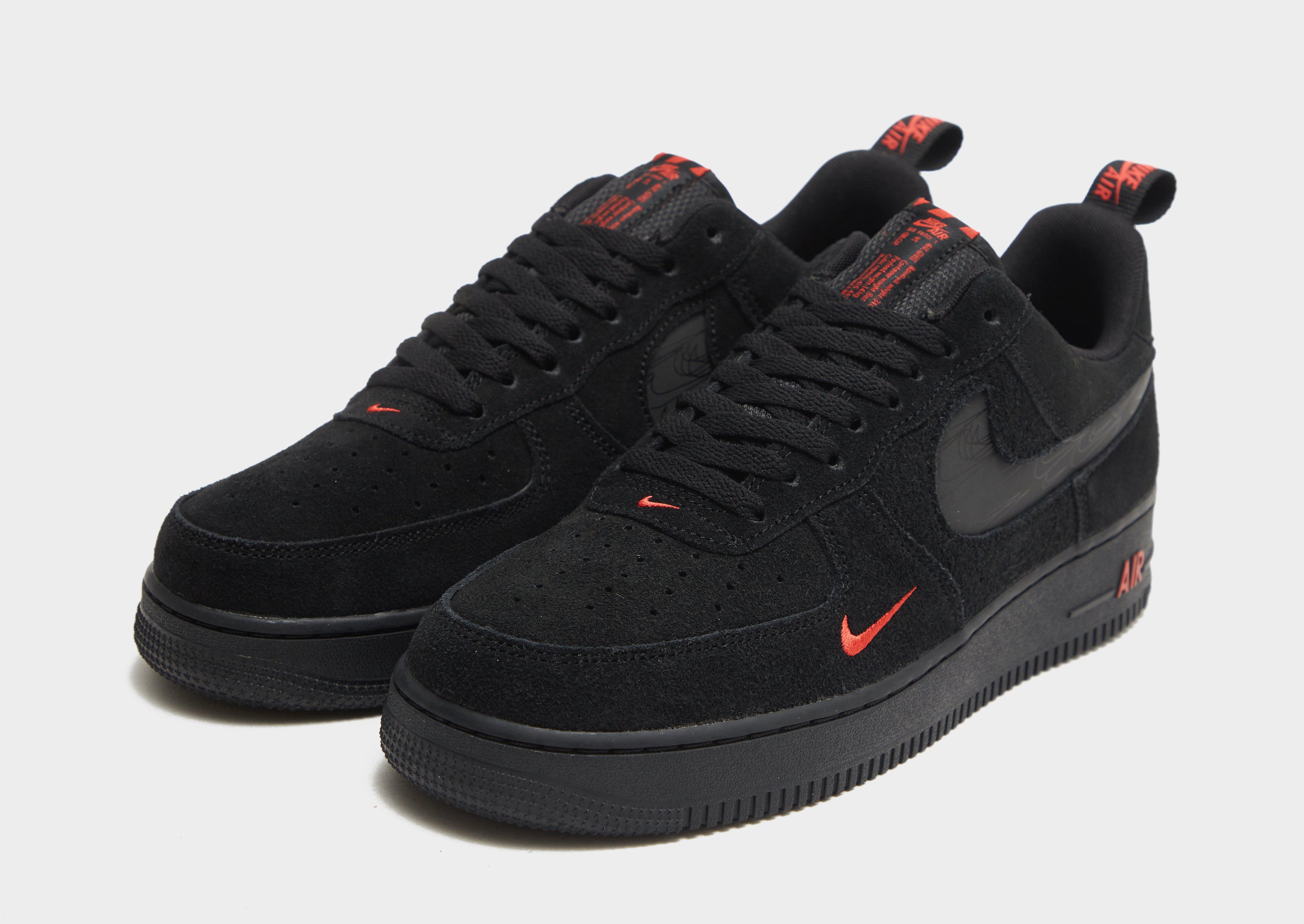 SNKR_TWITR on X: Nike Air Force 1 '07 LV8 SE Reflective Swoosh  'Black/Light Crimson' available here Finishline M  G   JDsports M  G   #AD