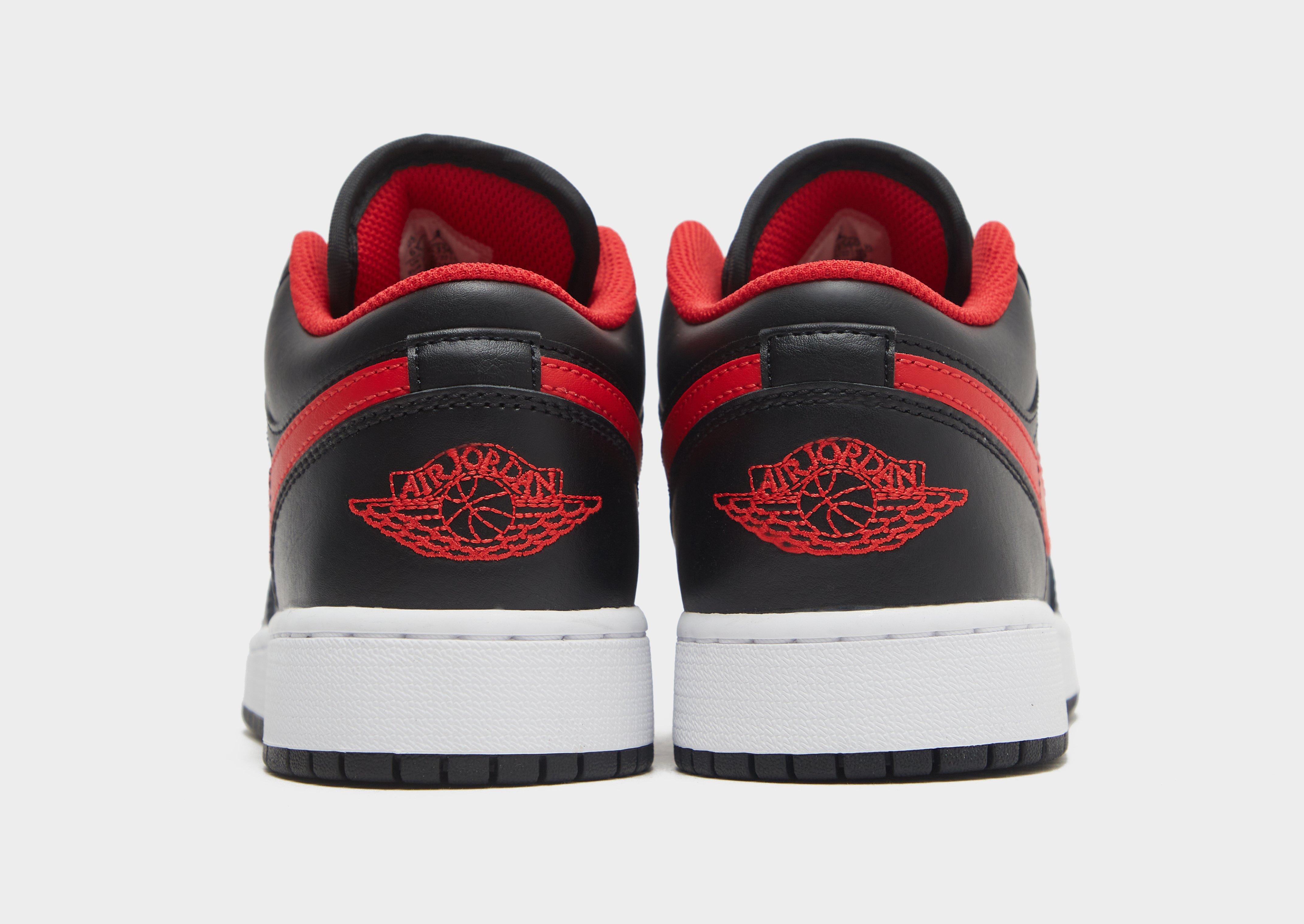 Jordan 1 low cut best sale black red